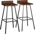 Dark Brown Acacia Wood Bar Stools Set of 2 X239436