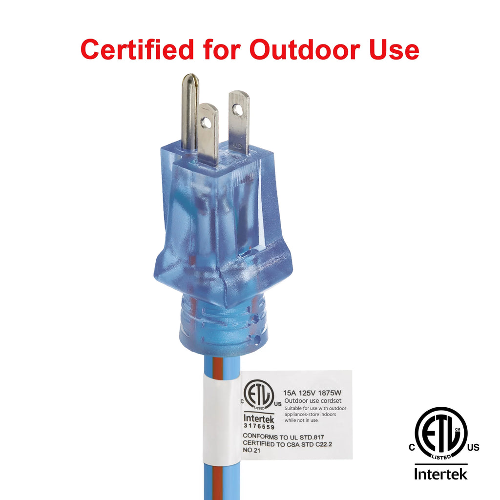 12/3 50 ft 3-Outlet Extension Cord with Lighted Connector B364098