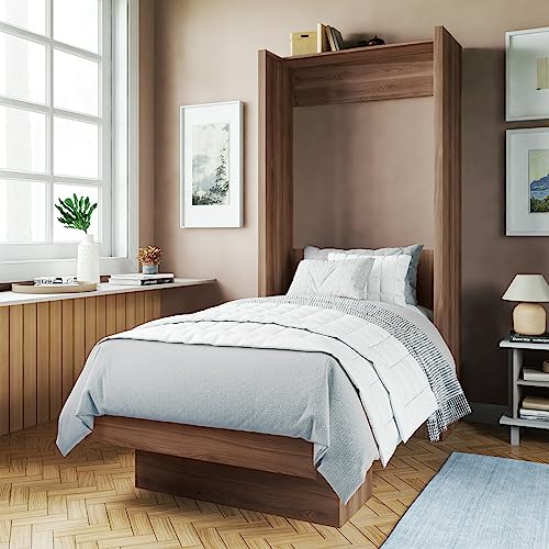 White Full Murphy Wall Bed with Shelf D229