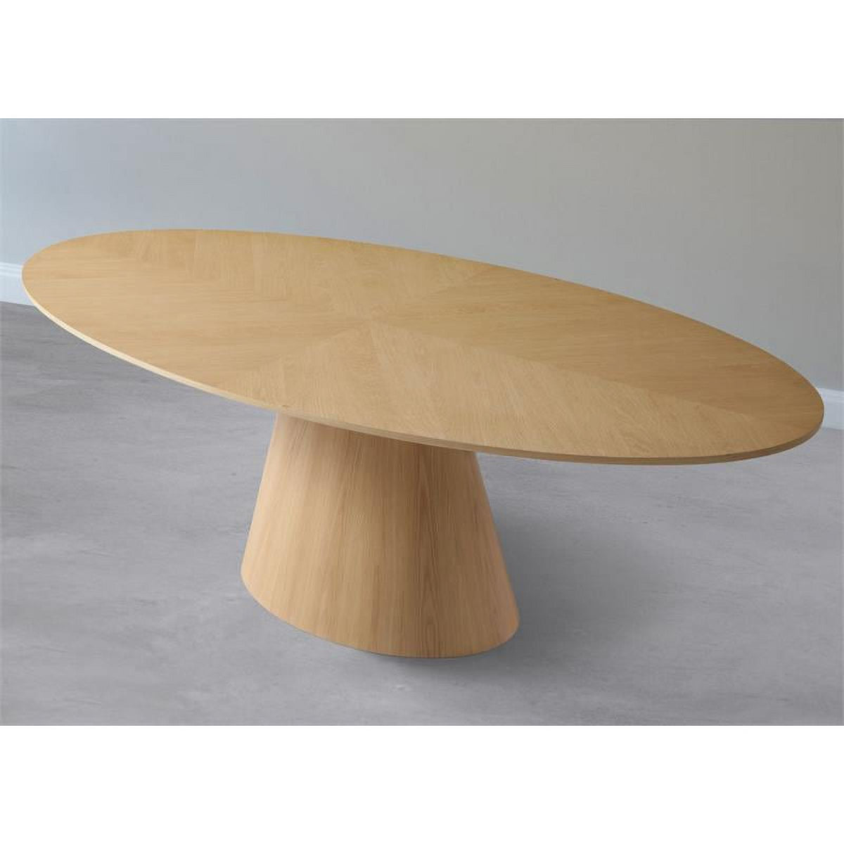 Oval Top Wood Veneer Dining Table in White Oak Z781