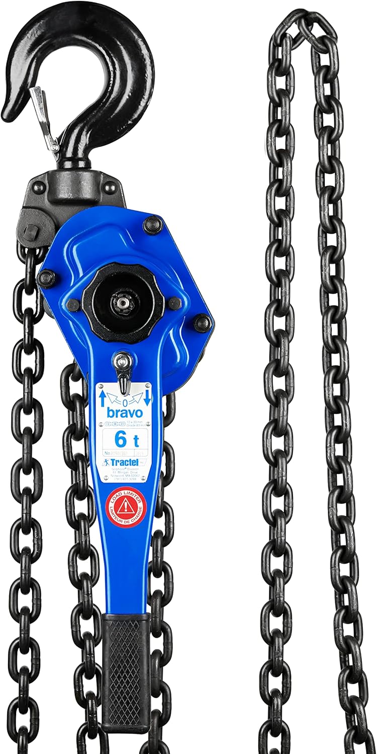 Lever Chain Hoist, 3/4 Ton Capacity, 10 ft Lift K37168