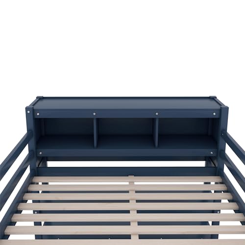 Full Size Wood Loft Bed with Desk and Storage Q10505