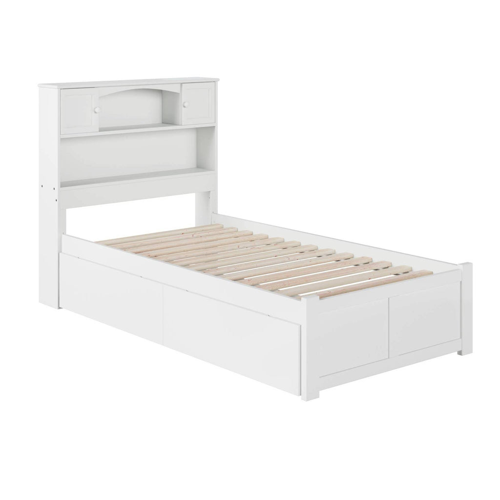 White Twin XL Foot Board with 2 Drawers M636