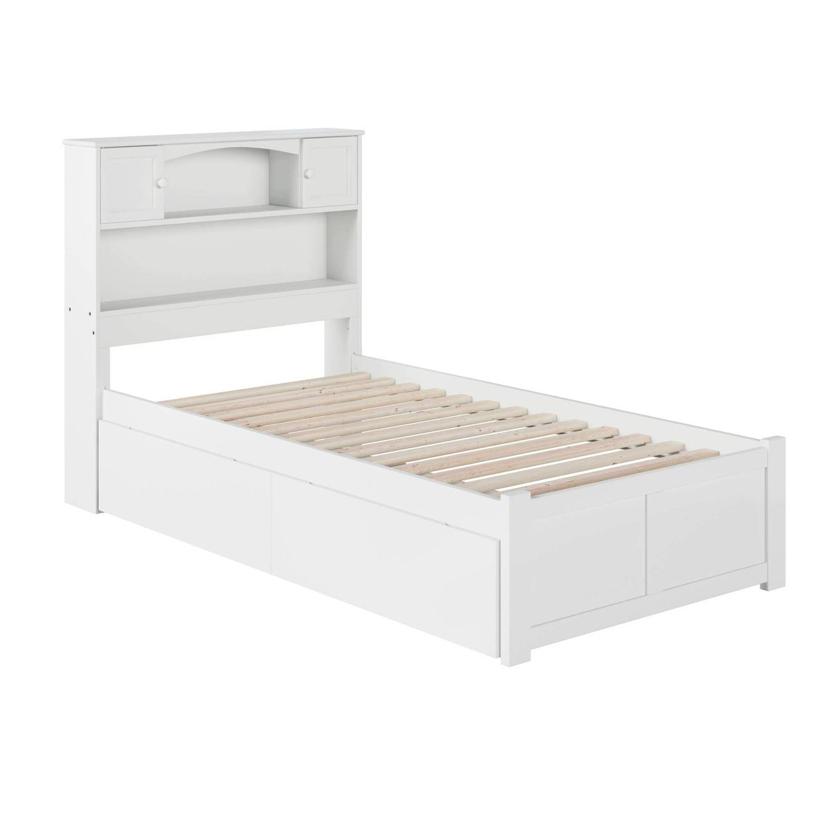 White Twin XL Foot Board with 2 Drawers M636