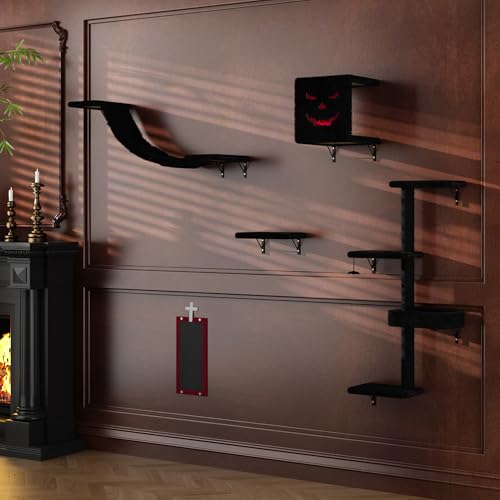 Black Cat Wall Shelves Set of 5 E447068