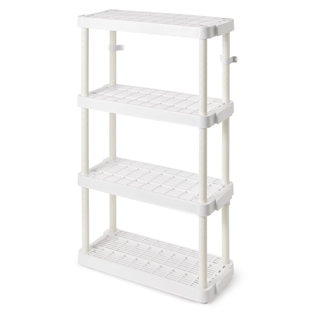 White 4 Shelf Adjustable Height Storage Unit (2 Pack) S763