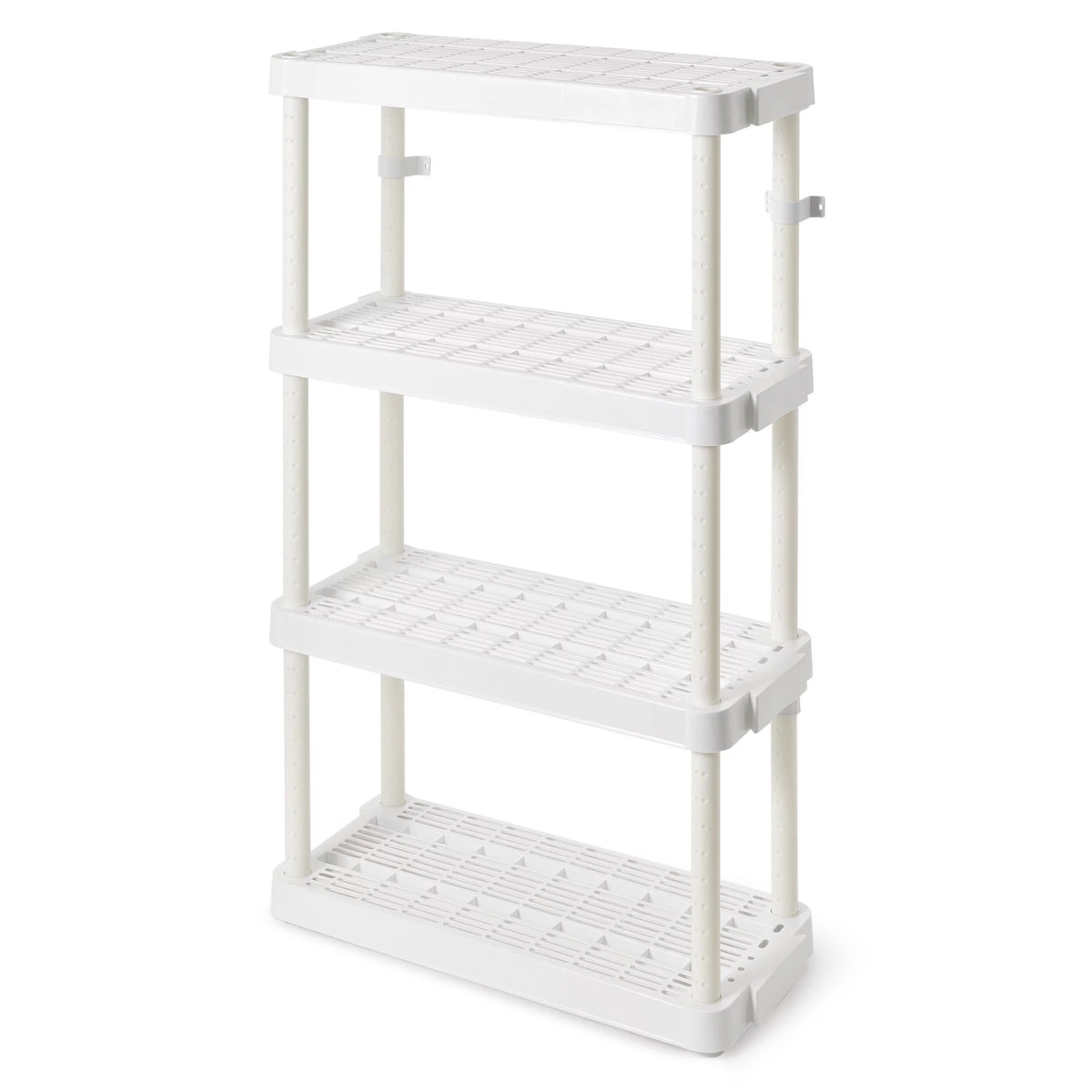 White 4 Shelf Adjustable Height Storage Unit (2 Pack) S763