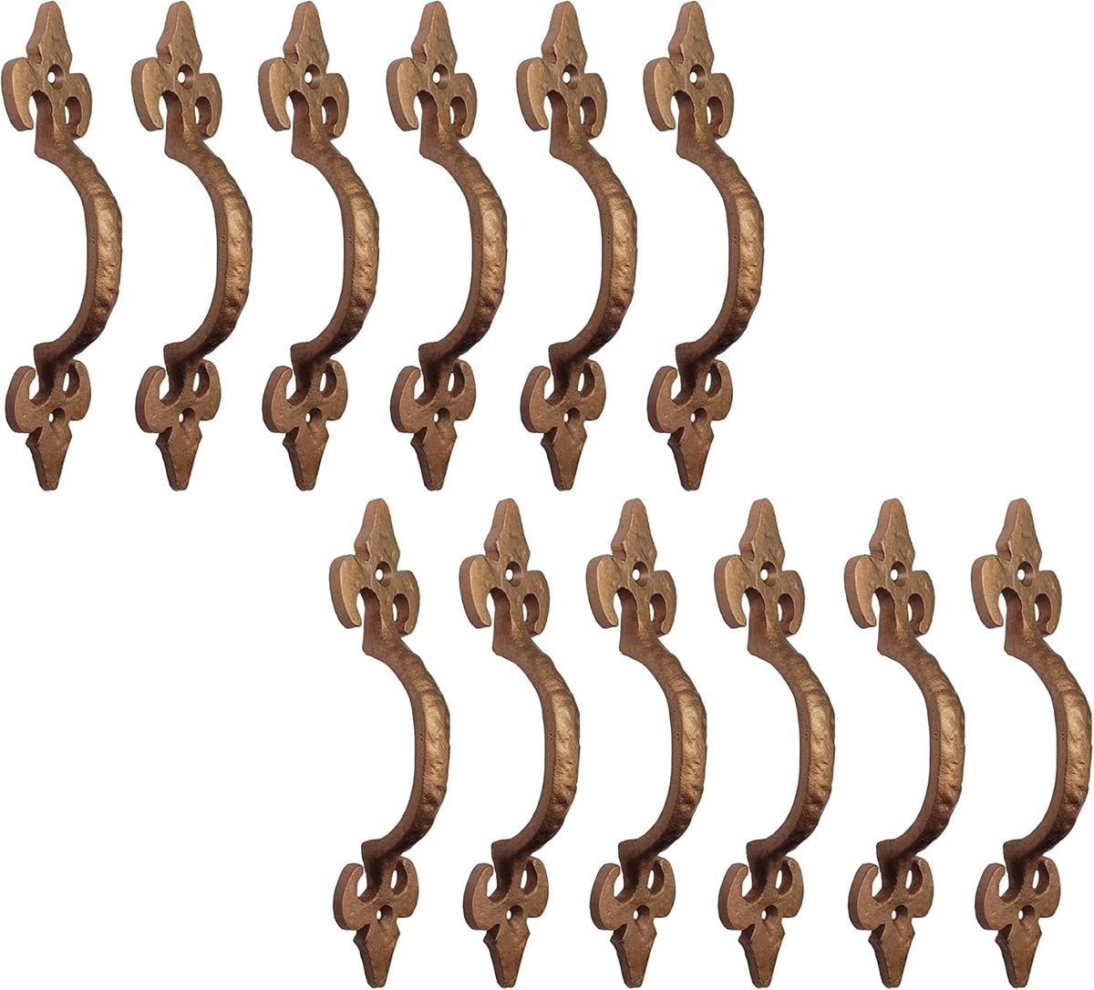 Antique Cast Iron Cabinet Pull Handles, 6.1 x 12 Pack, Matte Black W325