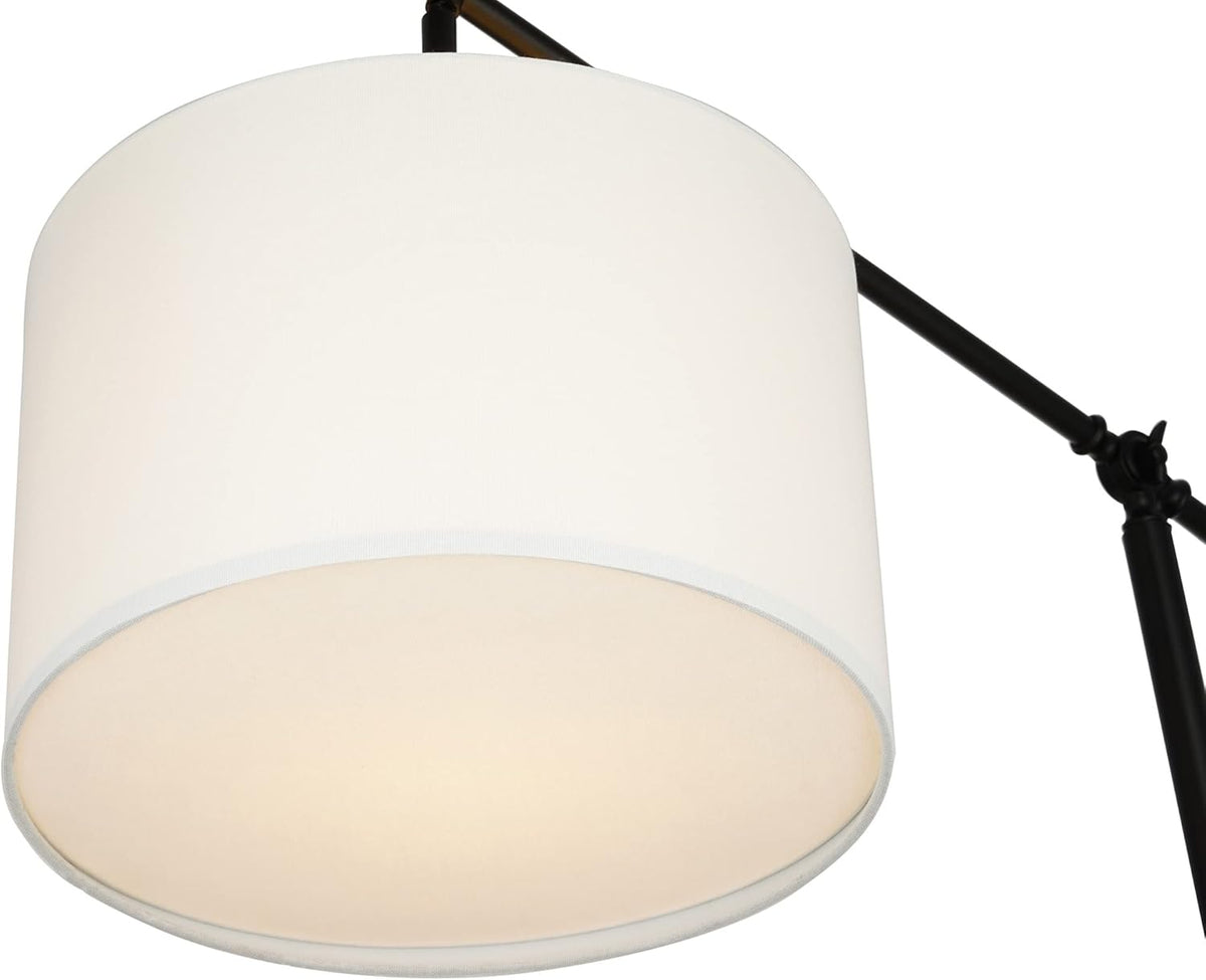 Modern Over The Sofa Counterbalance Floor Lamp with Diffuser, Semi-Gloss Black U55374