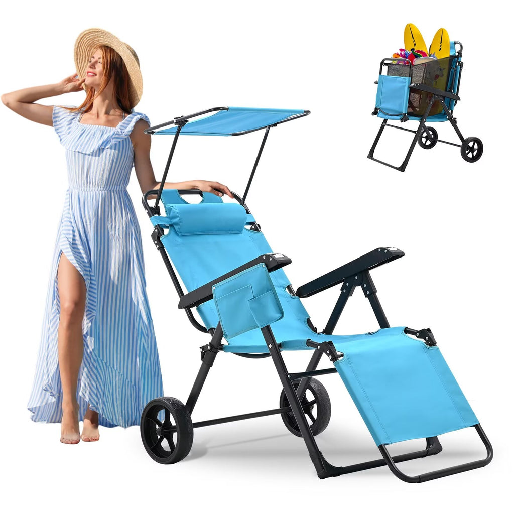 2 in 1 Beach Cart Chair with Shade W262580