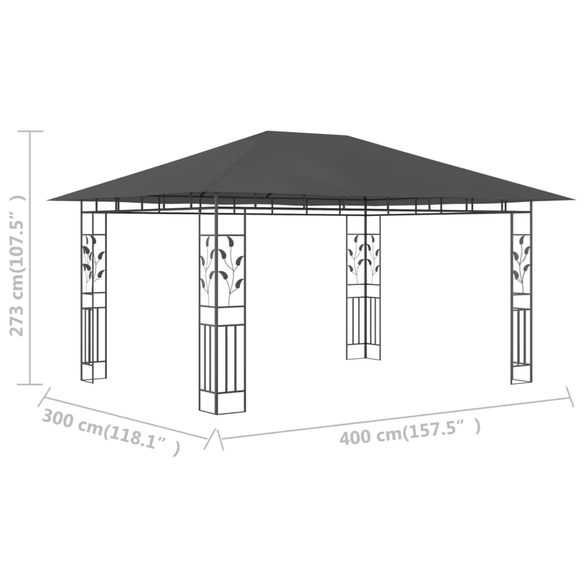 Canopy Patio Net 13.1'x9.8'x9' Mosquito Net with Sun Canopy Party Tent L31668