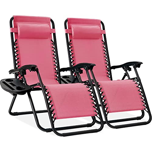 Set of 2 Black Adjustable Steel Mesh Zero Gravity Lounge Chair Recliners F473908