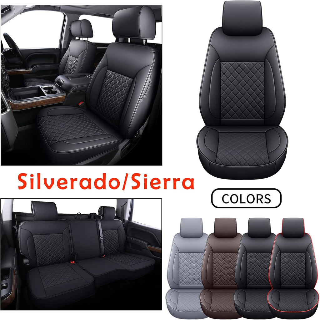 Gray Faux Leather Seat Covers Full Set Y841098
