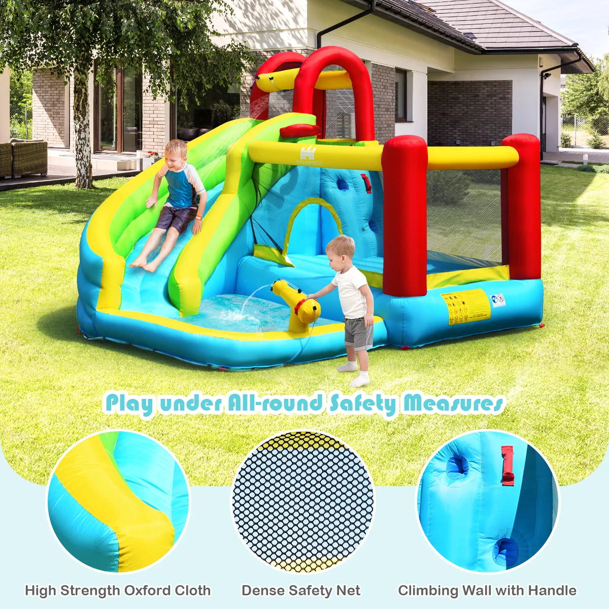 Inflatable Kids Water Slide Bounce House Splash Pool A111011