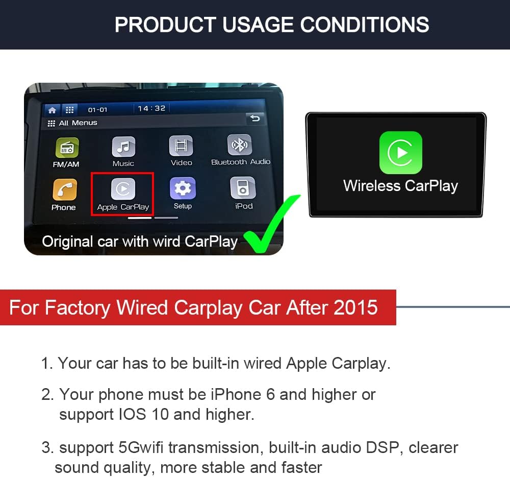 Wireless CarPlay Adapter Dongle Pack of 2 J596548