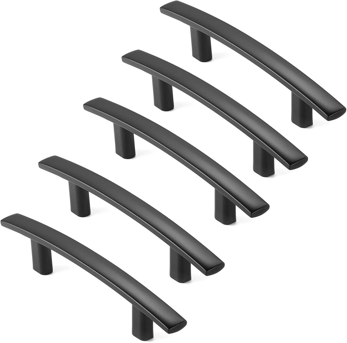 25 Pack Matte Black Kitchen Cabinet Arch Pulls Handles J83862