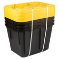 12-Gallon Black/Yellow Pack Of 4 Storage Totes M994