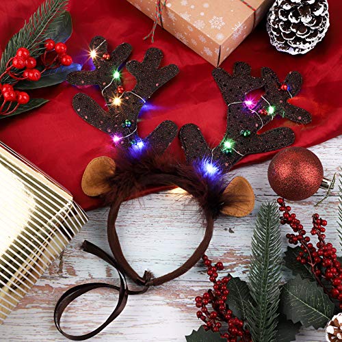 2 Pack Light Up Christmas Reindeer Headbands M2670
