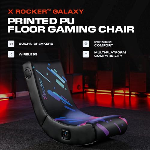 Foldable Video Gaming Floor Rocker Chair with Built-in Audio Speakers A56284