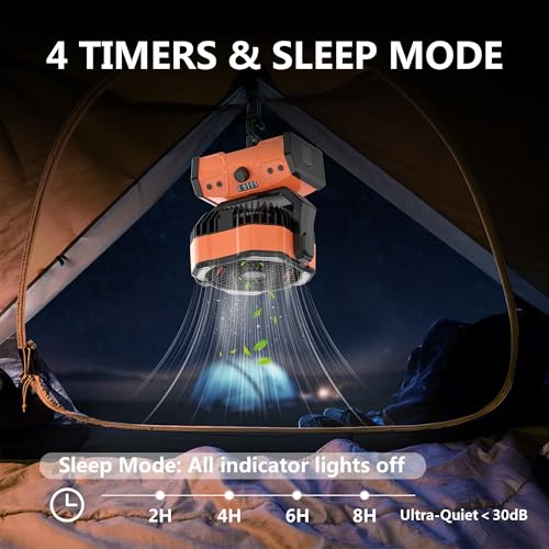 Camping Fan with LED Lantern T5539
