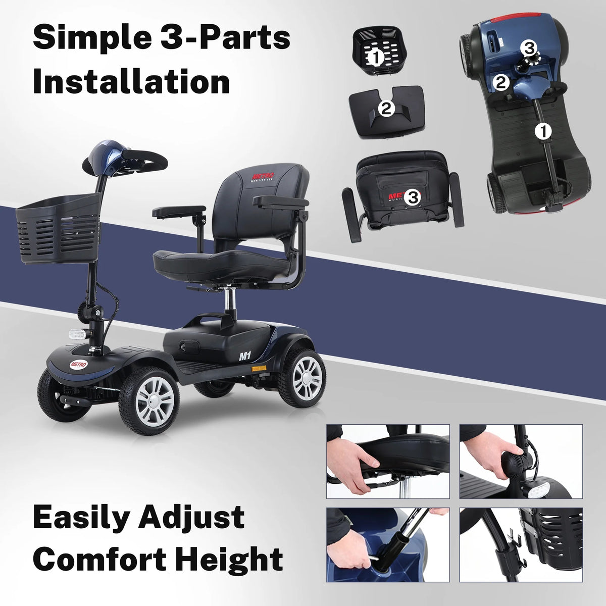 Blue 4 Wheel Mobility Scooter Z3368