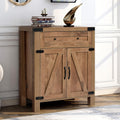 Dark Grey Wood Sideboard Storage Cabinet with Drawer and Cabinet Y17393