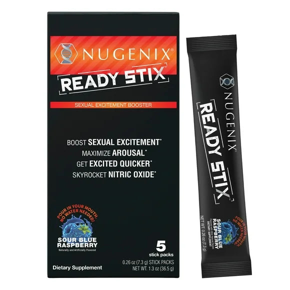 Men's Excitement Booster Supplement 5 Packets Powder Sour Blue Raspberry A49230