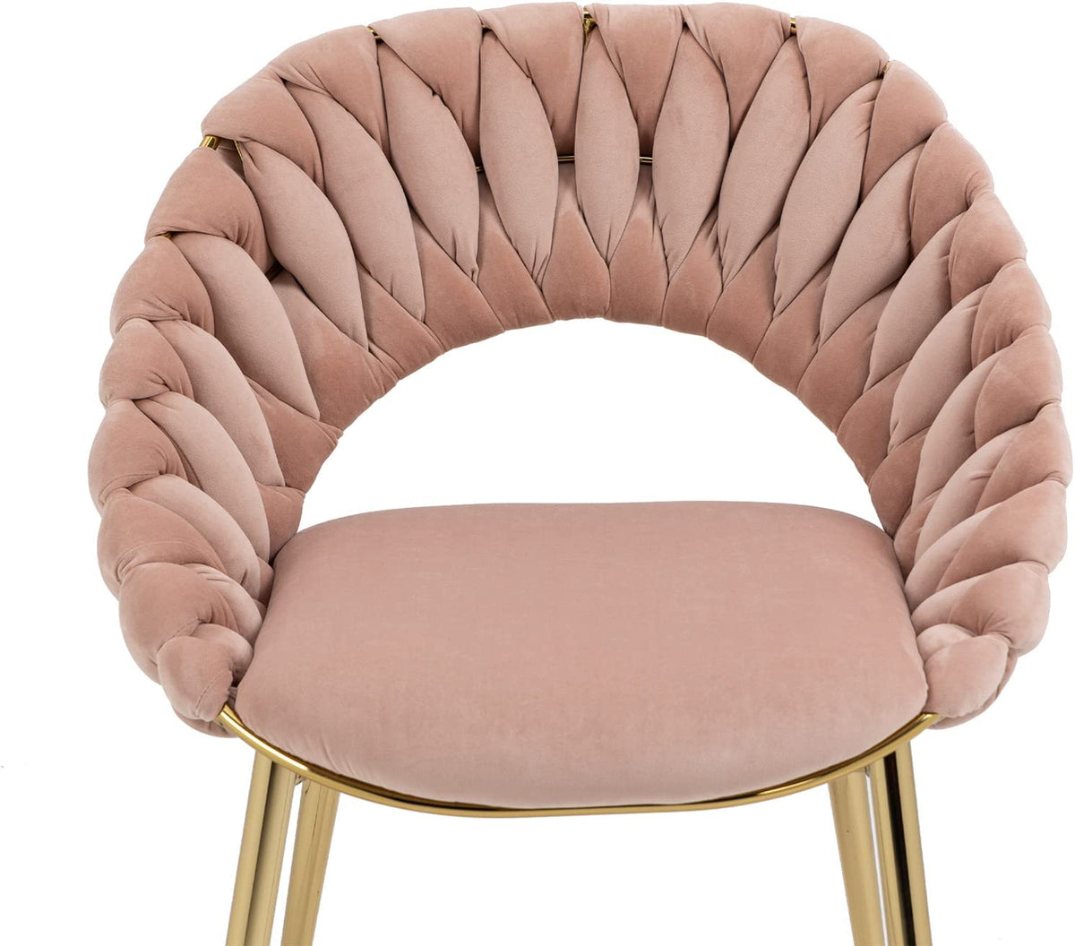 Pink Velvet Accent Chair Set of 2 with Gold Legs M301238