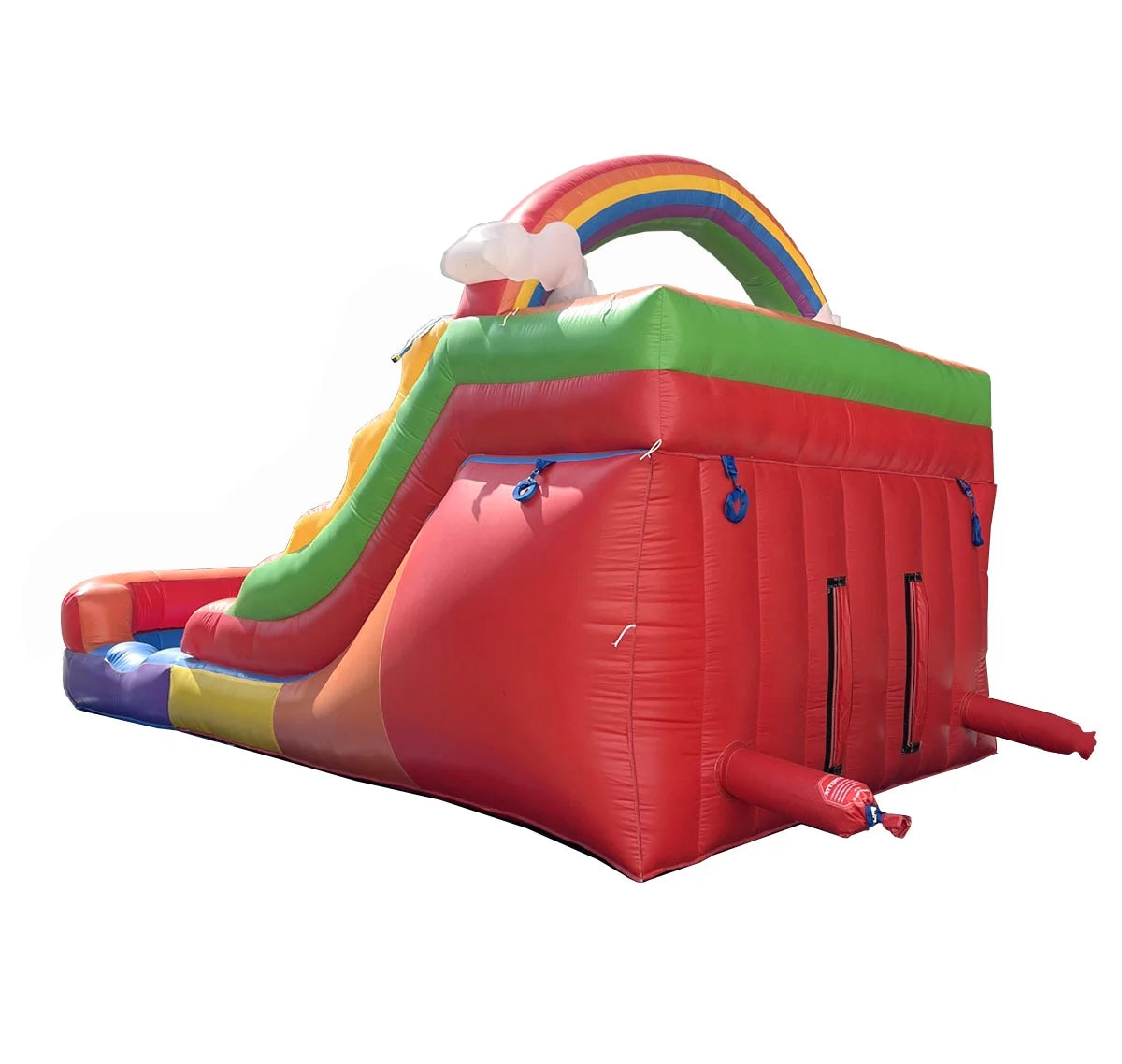 Rainbow Cloud Inflatable Double Water Slide with Blower, 13 Ft F873