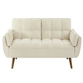 76" Beige Convertible Futon Sofa Bed B794329
