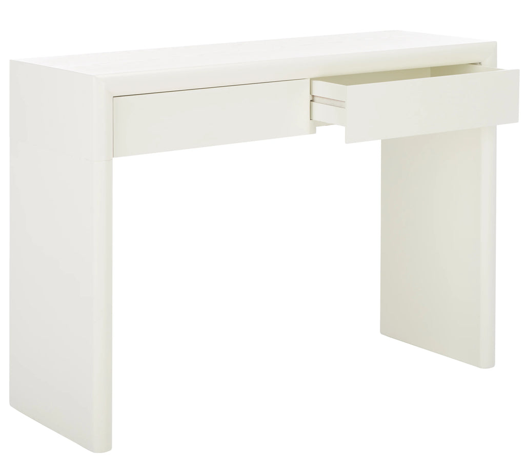 Ivory Wood Console Table with Drawer M672