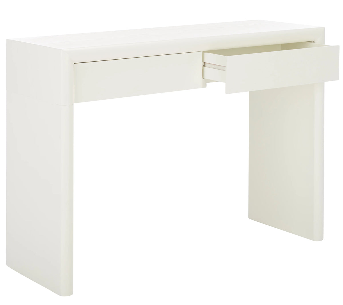 Ivory Wood Console Table with Drawer M672