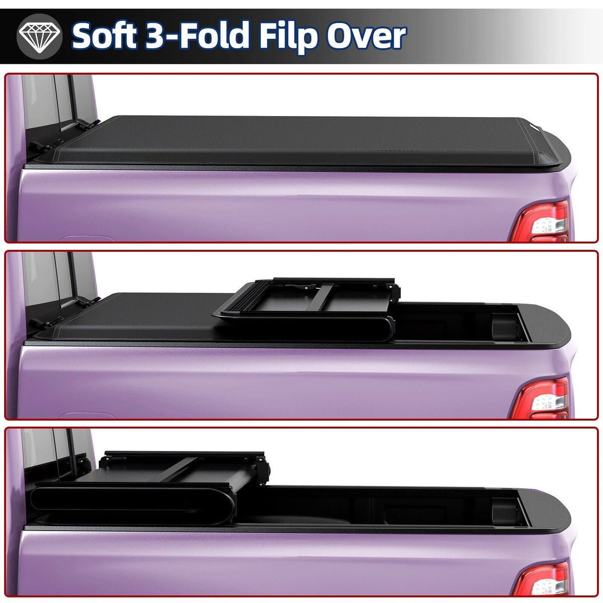 5 feet Soft 3-Fold Truck Bed Tonneau Cover X614145
