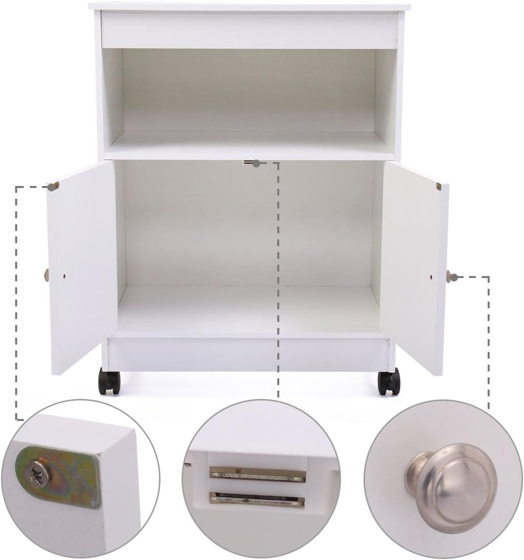 Wood Kitchen Storage Cabinet Cart Hutch Pack of 2 H495