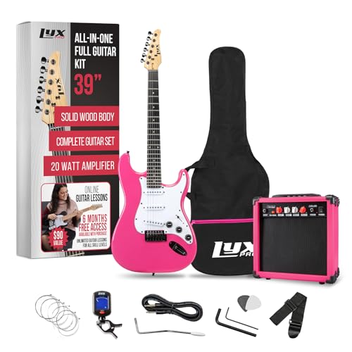 Black 39" Electric Guitar with 20w Amp and Case Bag K130079