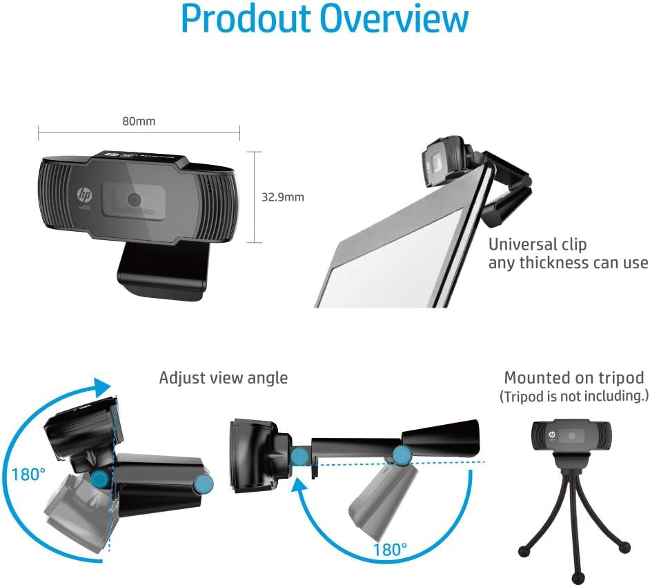 720P HD Webcam with Built-in Microphone D722883