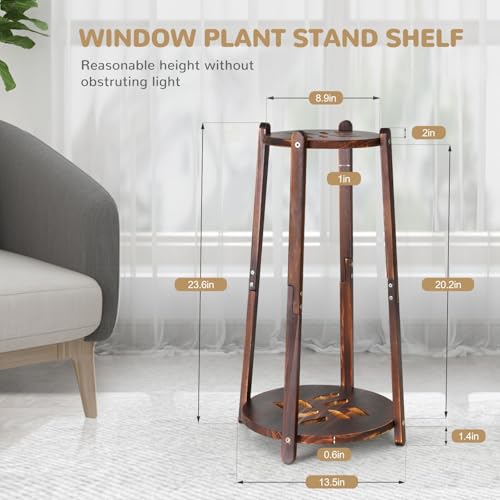 2 Tier Round Bamboo Plant Stand 12 Inch G7402
