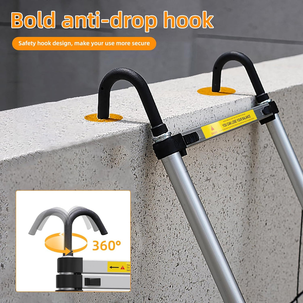 6.6ft Aluminum Telescoping Ladder with Hook V6421