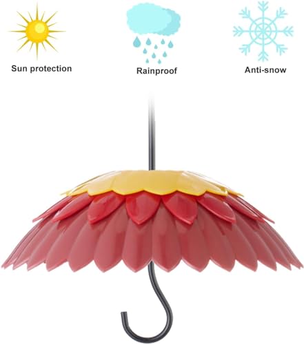 Red Hanging 8 inch Bird Feeder Dome Cover H592