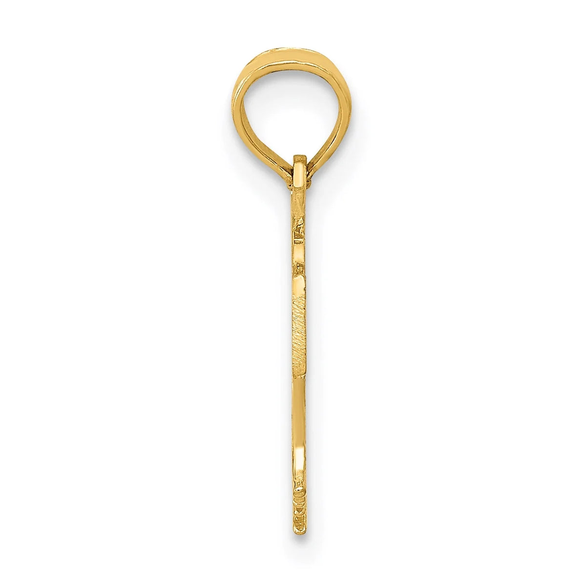 10K Yellow Gold Basketball In Net Pendant Charm with 14K Yellow Gold Rope Chain Necklace 18'' K322