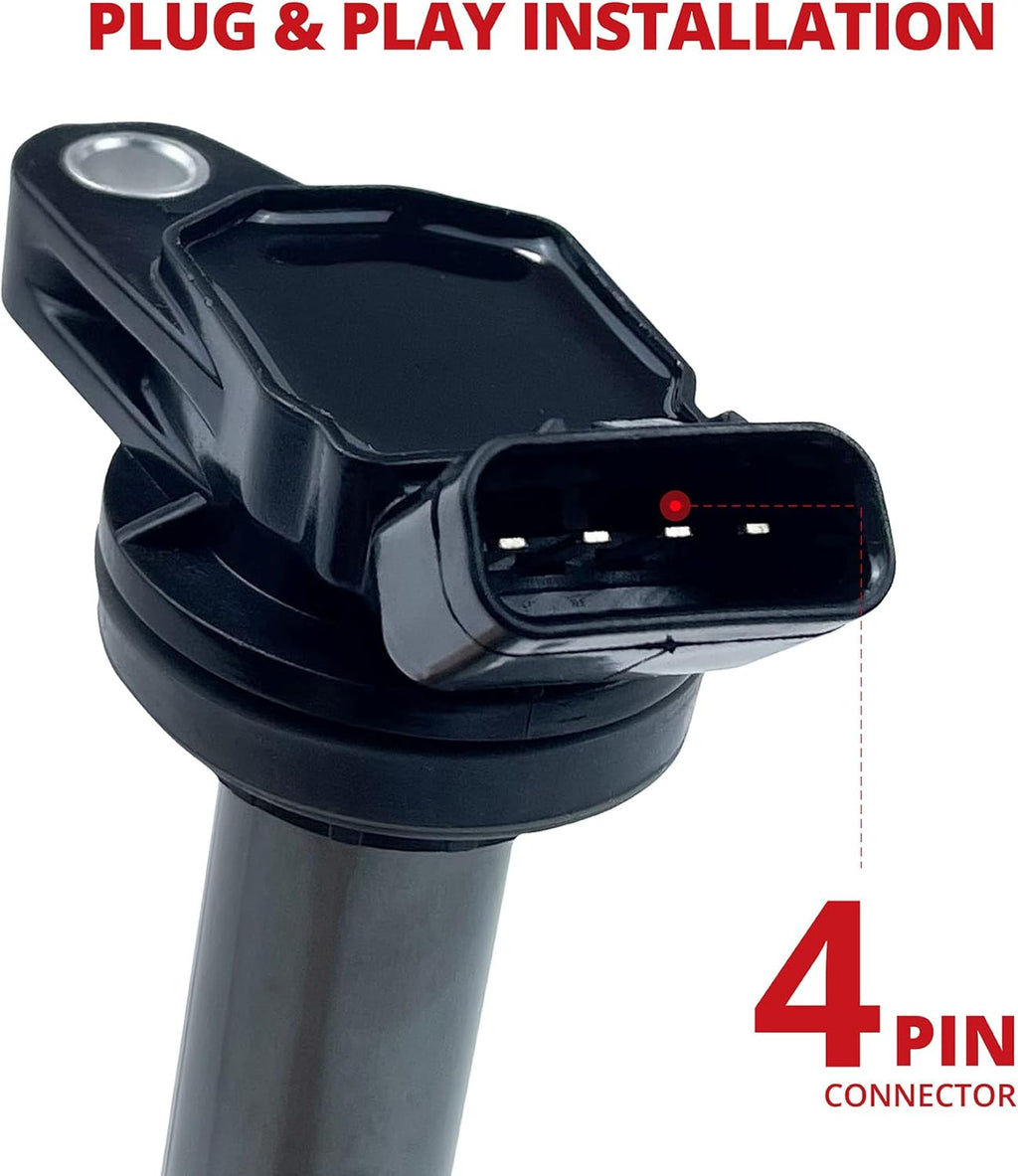 Set of 4 Ignition Coil for Toyota Corolla iM Matrix Prius Plug-In V, Lexus CT200h, Pontiac Vibe, Scion iM xD A203
