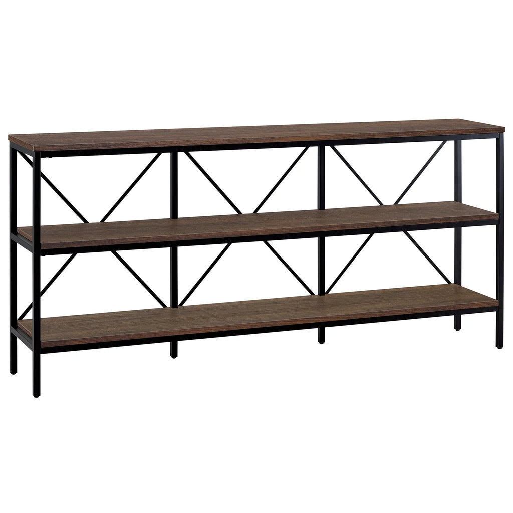 Blackened Bronze Black Grain Rectangular Console Table Z31511