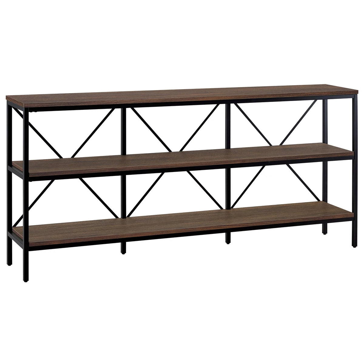 Blackened Bronze Black Grain Rectangular Console Table Z31511