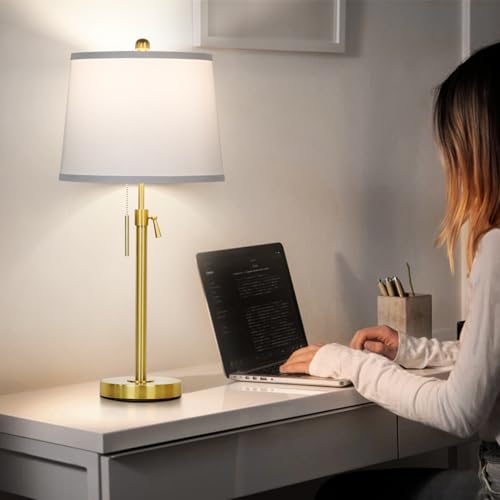 Black Set of 2 Height Adjustable 3-Way Dimmable Table Lamps Q5881