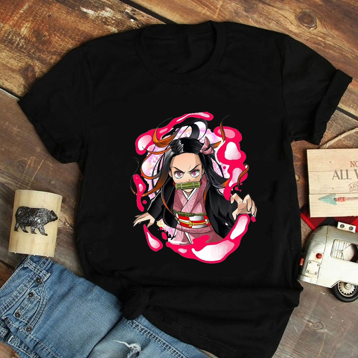Black XXL Printed Short Sleeve T-Shirt B937
