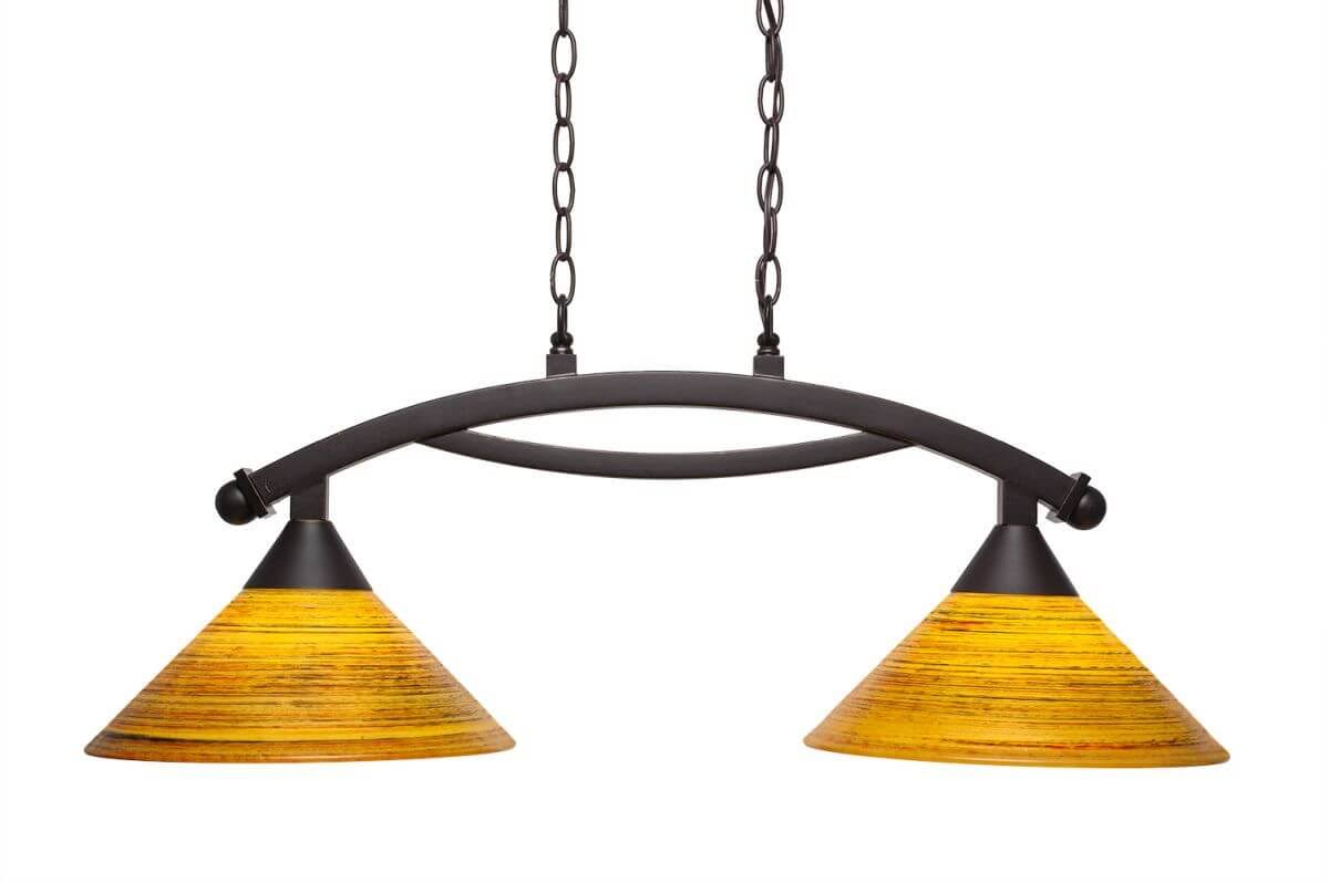 2 Light Island Light with Dark Granite Finish S108906