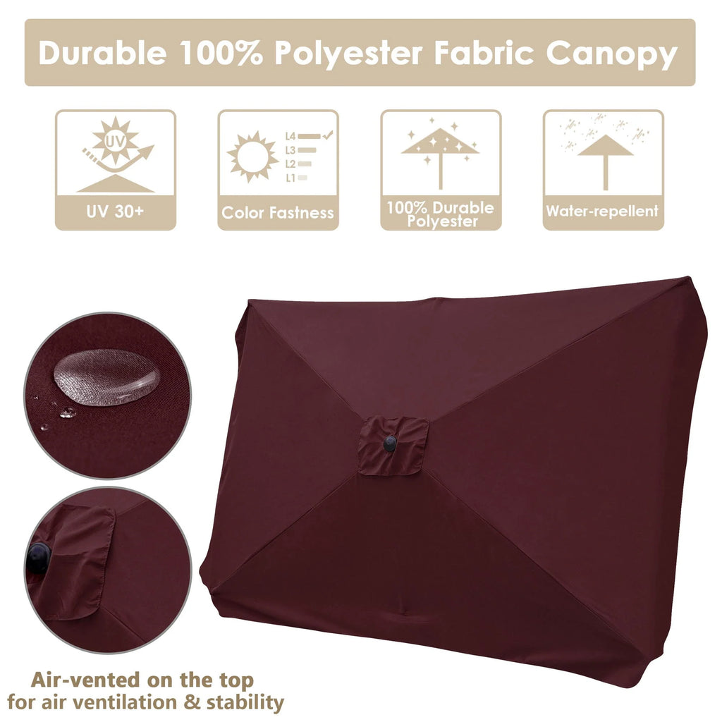 10 Ft 3 Tier Patio Umbrella with Crank Handle R406913