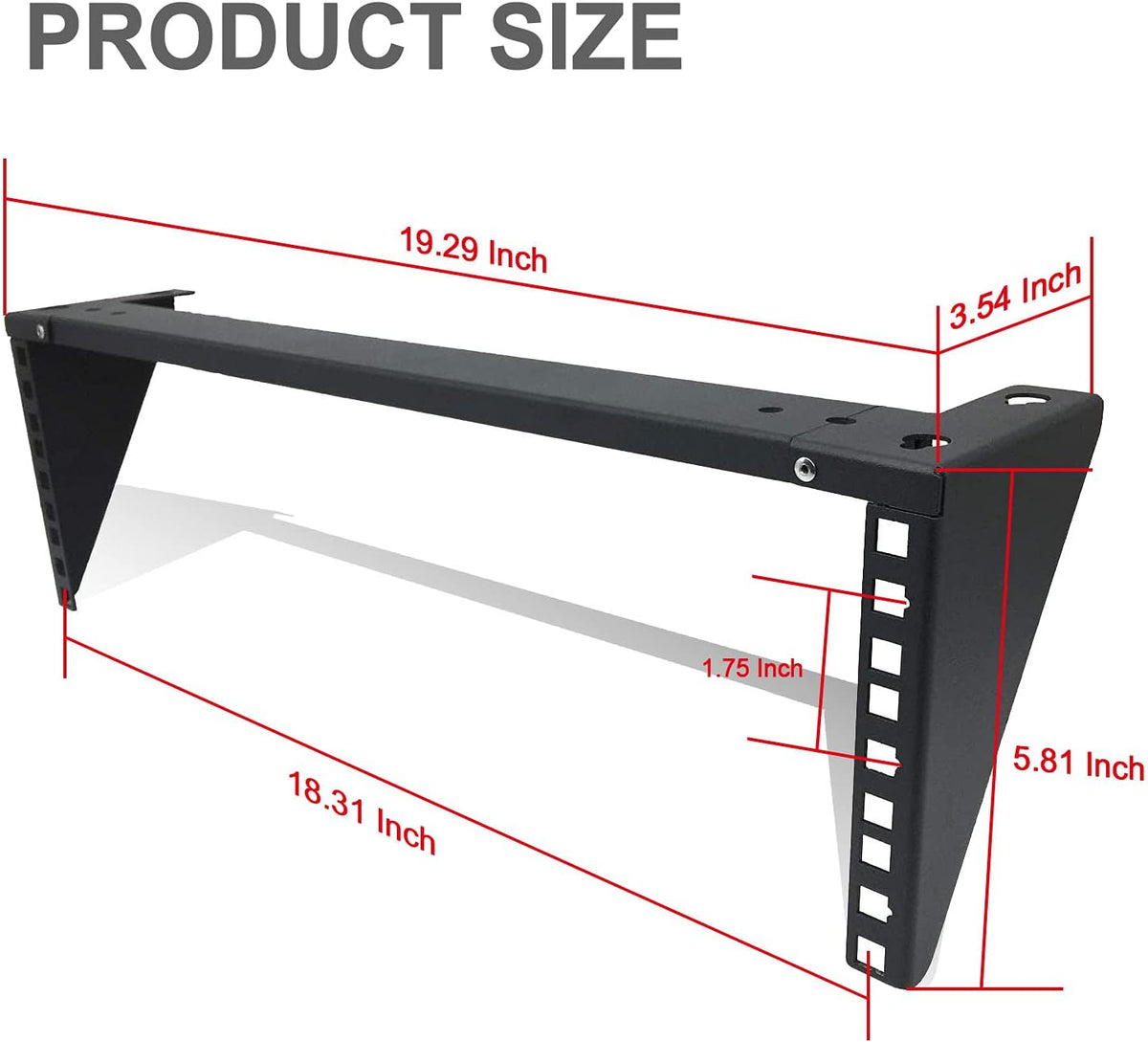 3U Foldable Wall Mount Patch Panel Bracket, 19 inch Steel Vertical Mounting Bracket H840