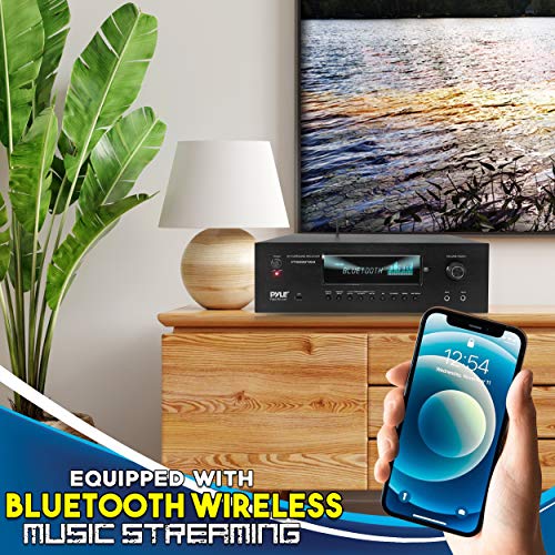 1000W 5.2 Channel Home Theater Receiver with Bluetooth 5.0 and 2 UHF Wireless Mics H465444