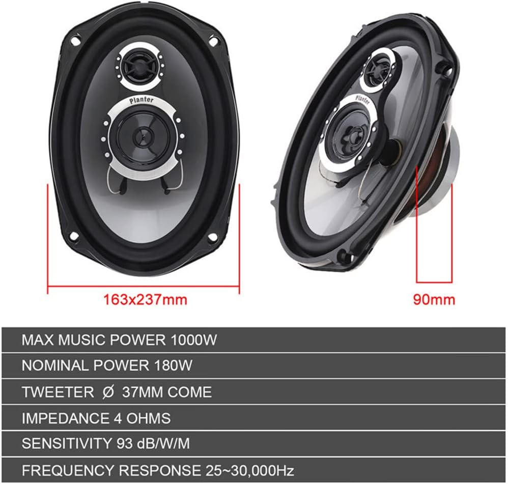 6x9 Inch 2 Way Car Stereo Speakers Pair F2737